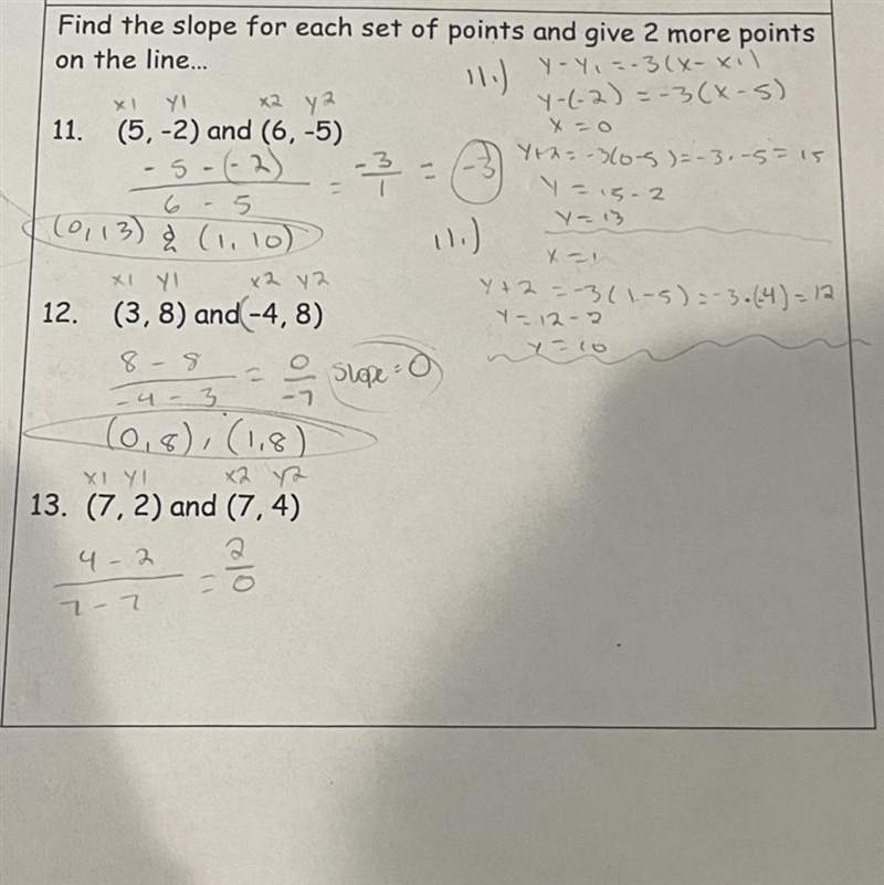 2 more points on the line for question #13Slope= 2Please do not solve for slope. Only-example-1