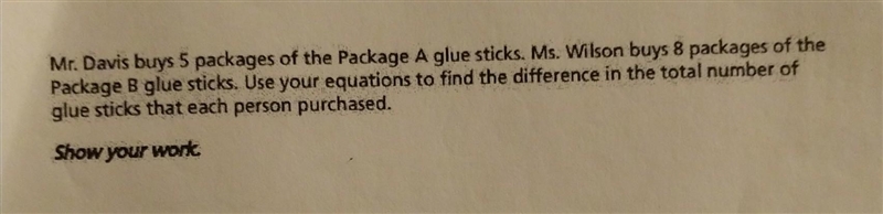 Mr Davis buys 5 packages of package. Mr Wilson buys eight packs of packets of the-example-1