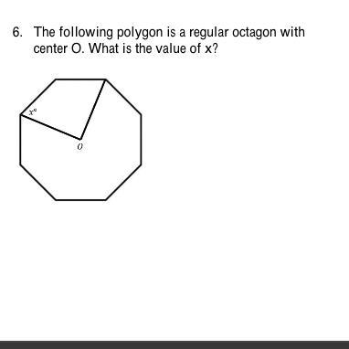 6. The following polygon is a regular octagon with center O. What is the value of-example-1