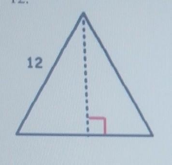 Find the area of an equilateral triangle with side 12.-example-1