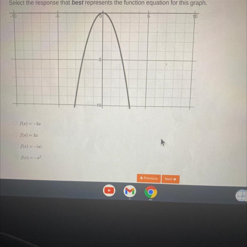 Select the best response that represents the function equation for this graph-example-1