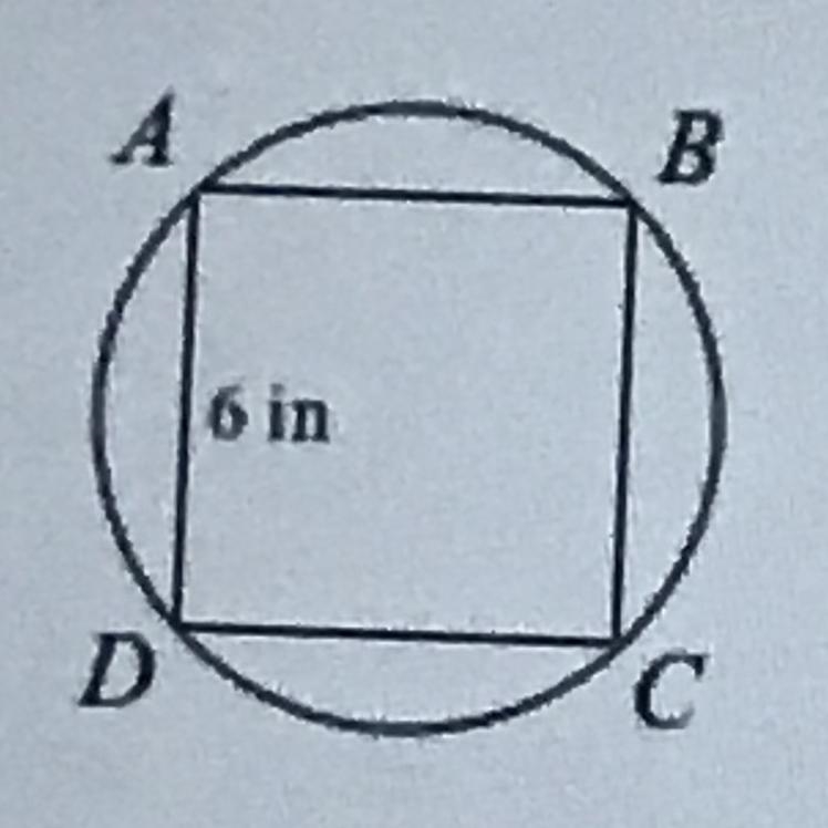 In the following diagram, square ABCD is inscribed in a circle. The length of AD is-example-1