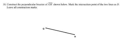 Construct the perpendicular bisector of GH him below. Mark the intersection point-example-1