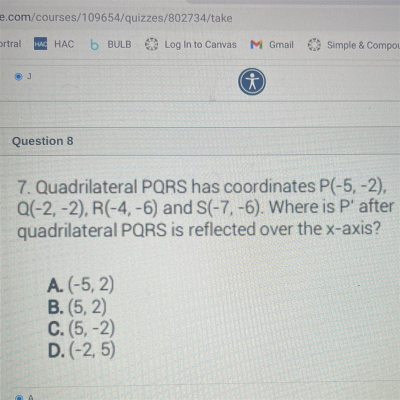 Where. Is p after being reflected over the x axis-example-1