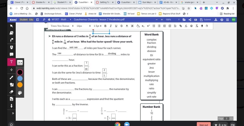 I have a a Math Vocabulary problem. I have a word bank of vocabulary. Here is the-example-1