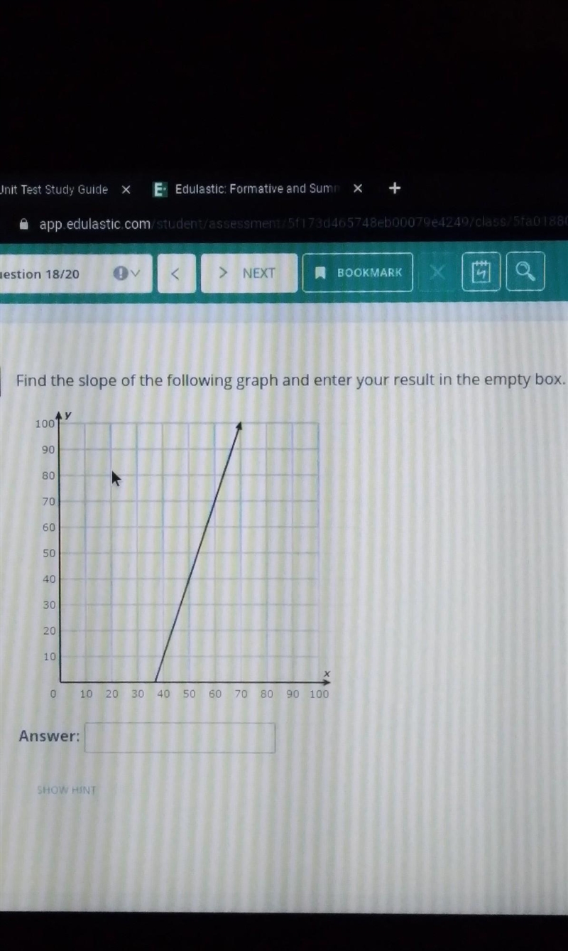 Find the following slope of the following graph and enter your result.-example-1