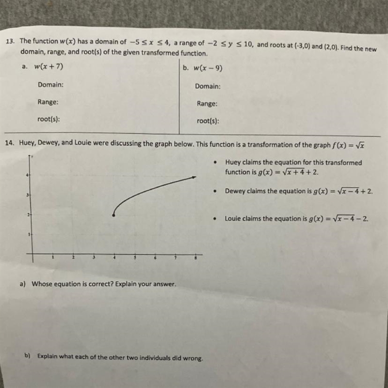 Horizontal Transformations Up to you if you want to do 14 I just want help on 13-example-1