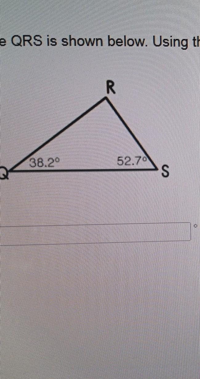 Triangle QRS is shown below using the information given determine the measure of r-example-1