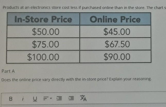 product at an electronics store cost less if purchased online than in the store the-example-1