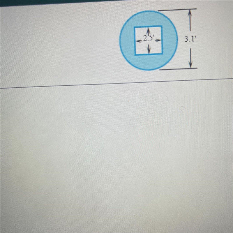 Find the area of the shaded region in the figure. Use the pi key for pi.The area of-example-1