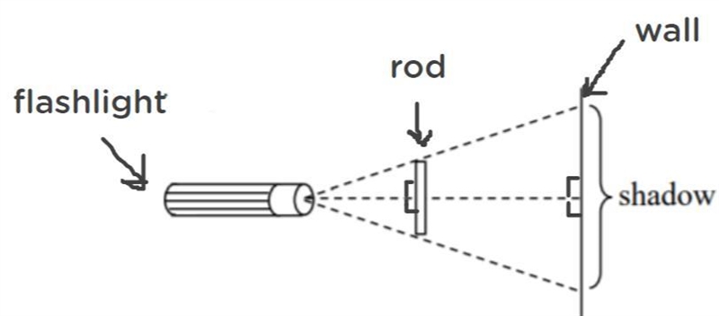 A rod that is 12 centimeters long is held between a flashlight and a wall as shown-example-1