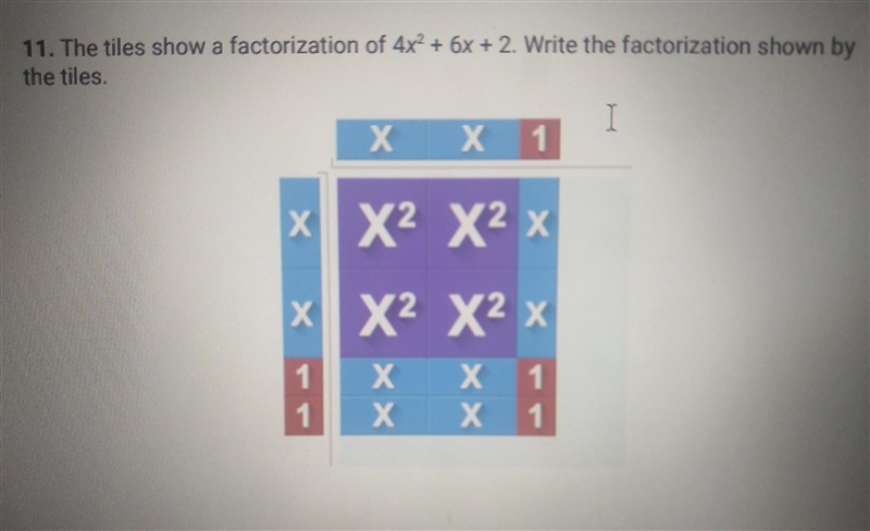 The tiles show a factorization of 4x^2+6x+2. Write the factorization shown by the-example-1