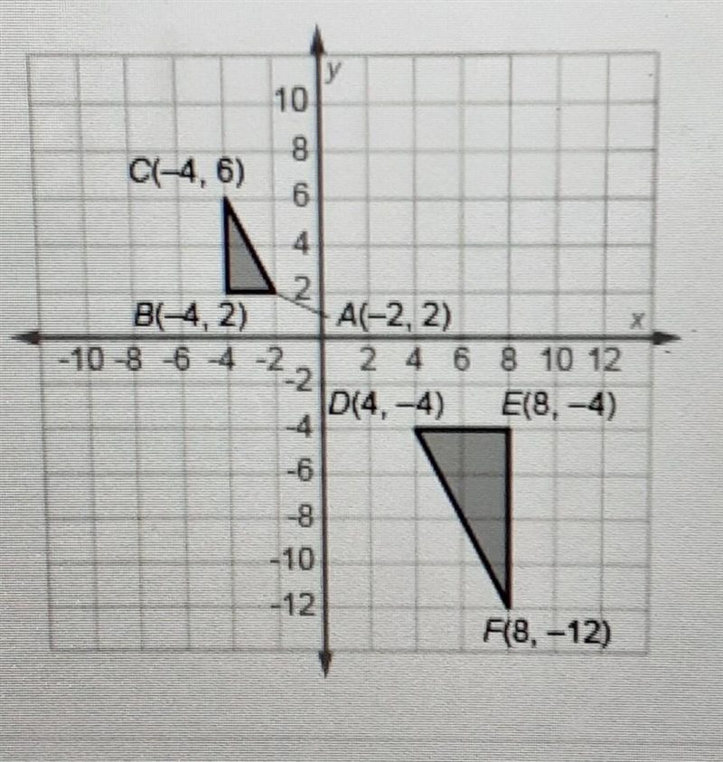 ABC=DEF. What sequence of transformations will move ABC into DEF?-example-1