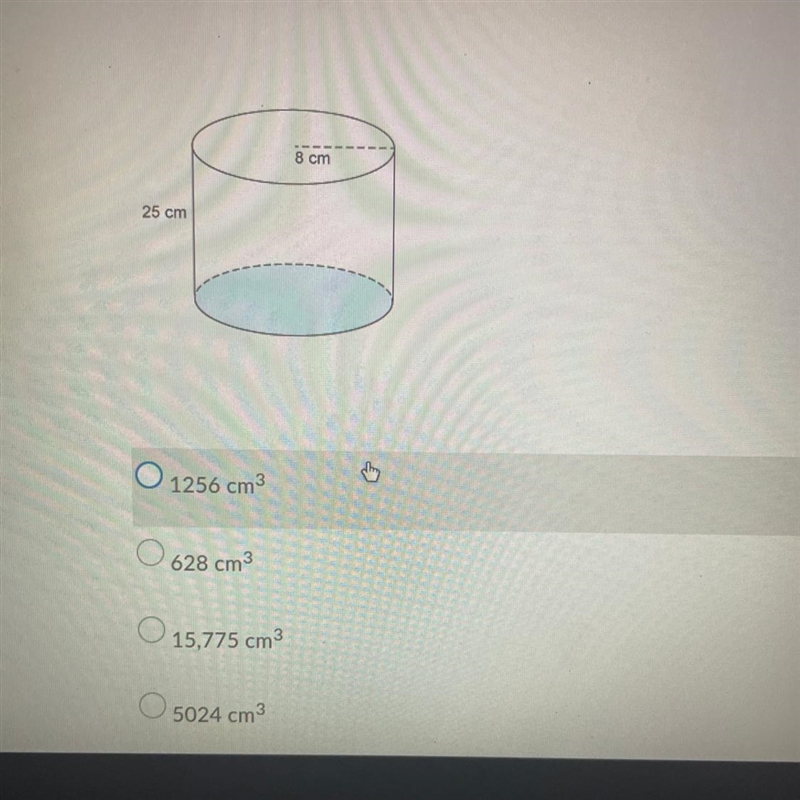 What is the approximate volume of the cylinder ? Use 3.14 for pie? I think.-example-1