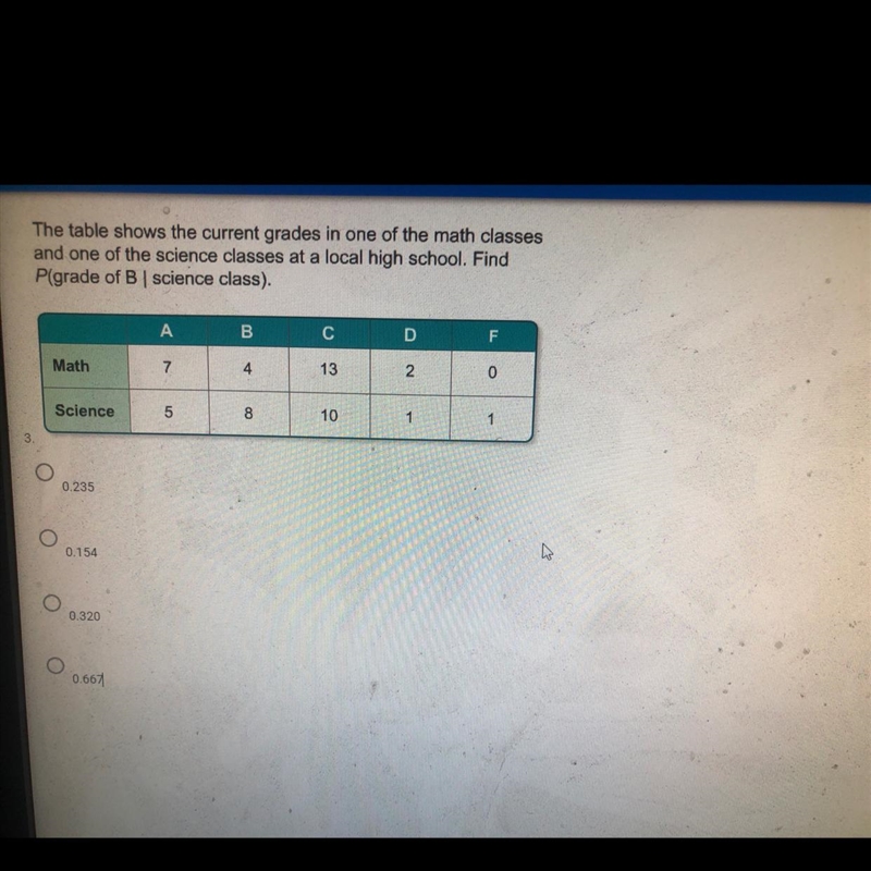 The table shows the current grade in one math class-example-1