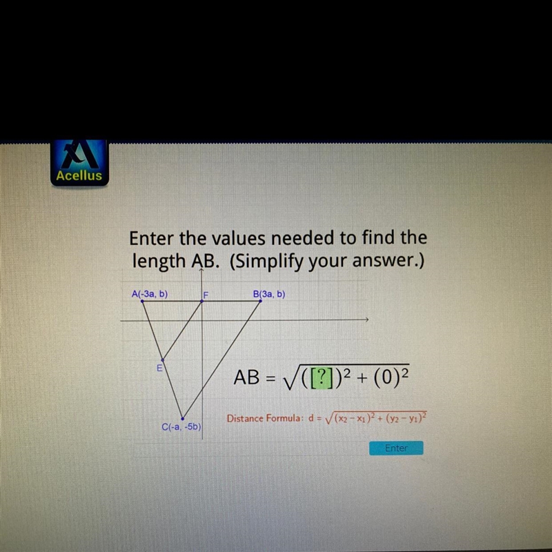 Enter the values needed to find the length AB. (Simplify your answer.)-example-1