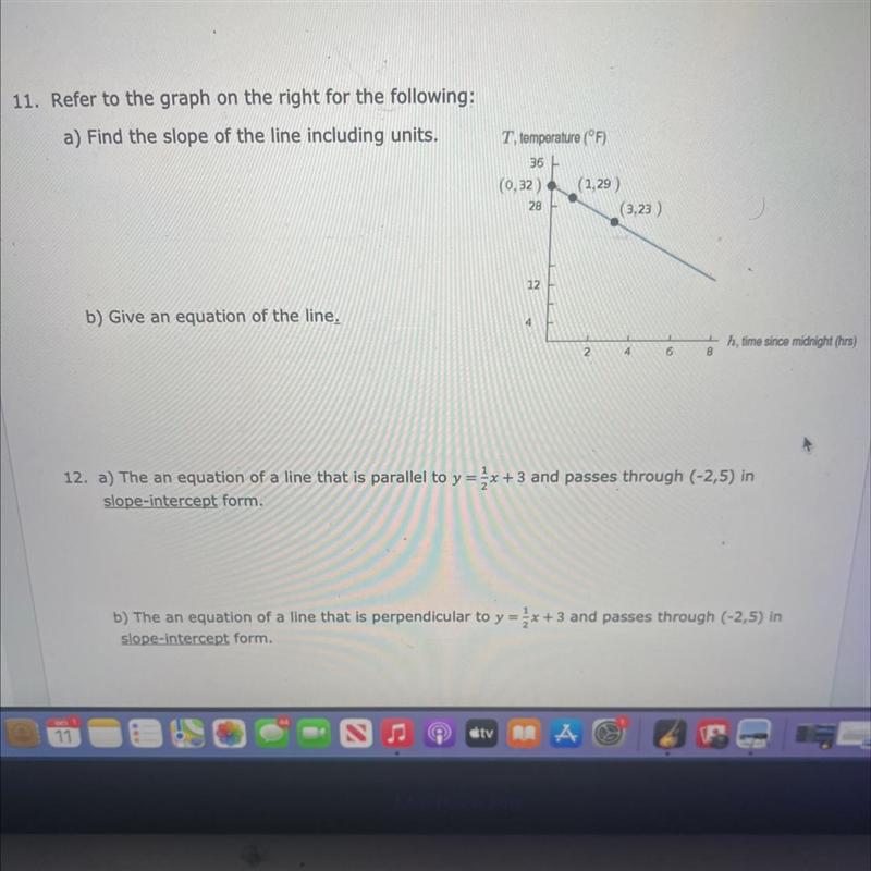 Find the slope of the line including units and give an equation of the line-example-1