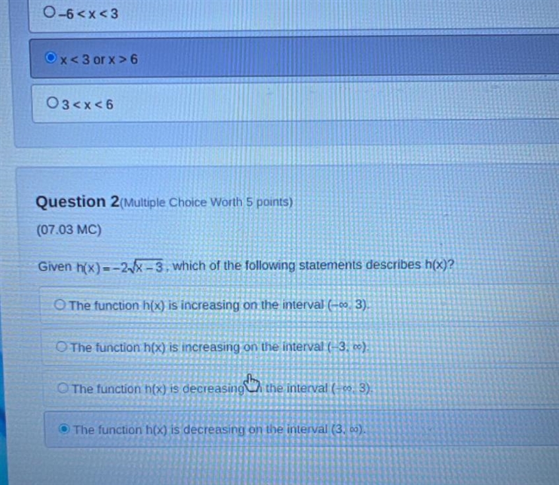 Given h(x)=-2-X-3, which of the following statements describes h(x)?The function h-example-1