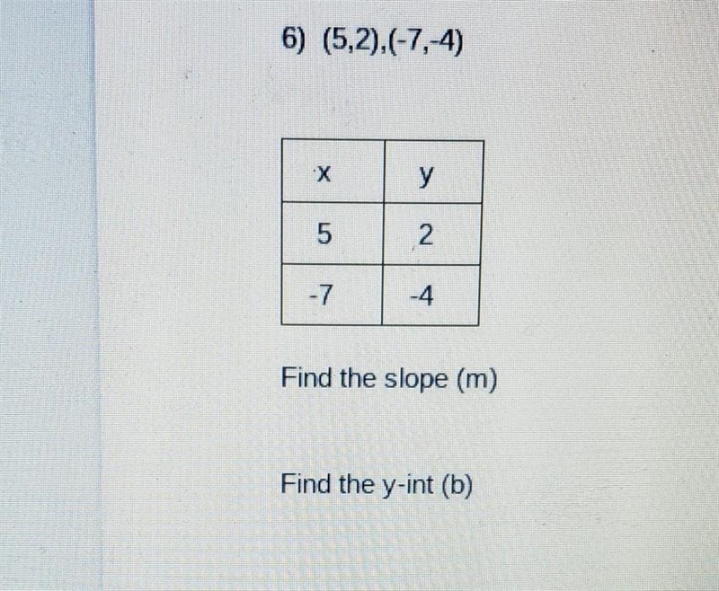 Write an equation of the line that passes through each pairs of points y=mx+b-example-1