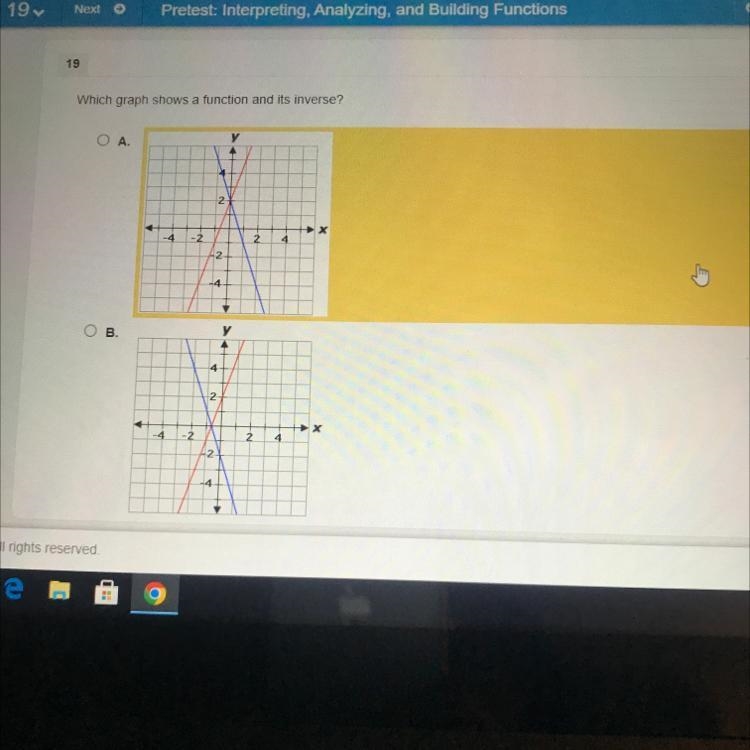 Which graph shows a function and it’s reverse?-example-1