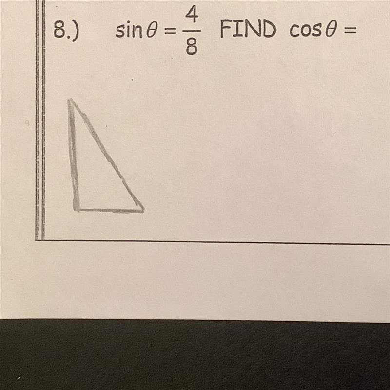 Draw the triangle and find the missing side then find the indicated trigonometric-example-1