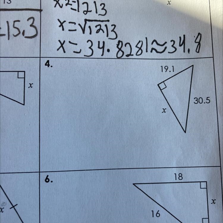 I need help on 4 please it says find the value of x round each answer to the nearest-example-1