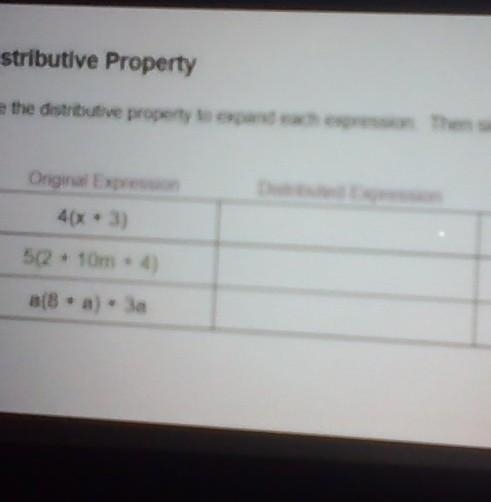 original Expression4(x +3)5(2 +10m + 4)a(8 +a) +3athens find Distributed Expression-example-1