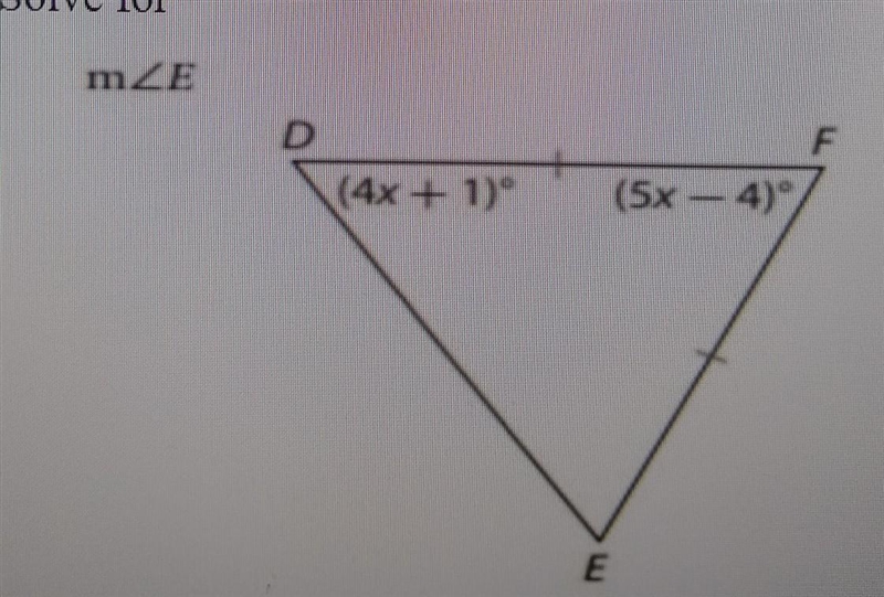 Solve for the measurement of angle E (m-example-1