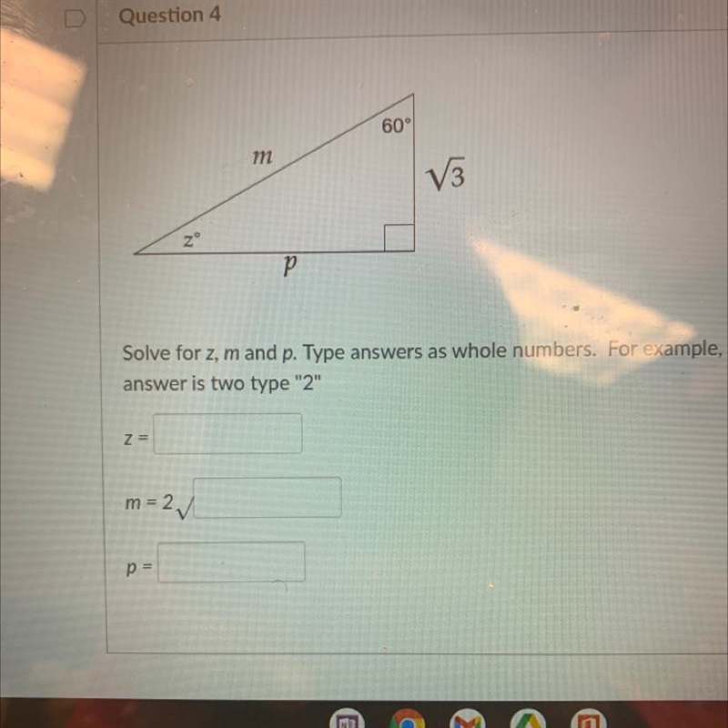 Solve for z, m and p. Type answers as whole numbers. For example, ifanswer is two-example-1