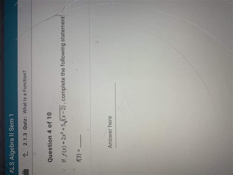 What is the f(3) for: F (x) = 2x^2 + 5 (x-2)-example-1