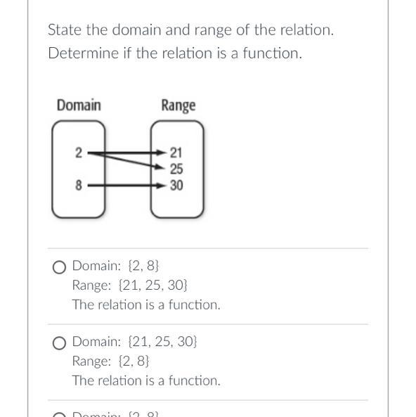 State the domain and range of the relation. Determine if the relation is a function-example-1