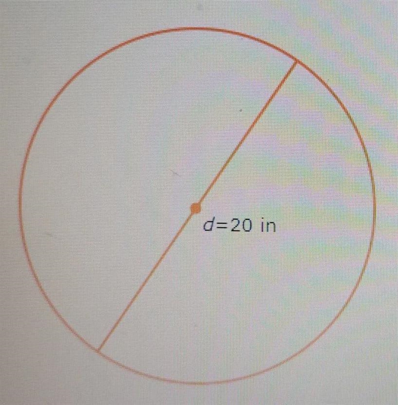 The diameter of a circle is 20 inches. What is the area?Give the exact answer in simplest-example-1