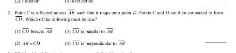 2)Point C is reflected across a b such that in maps and to point D. Point C and D-example-1