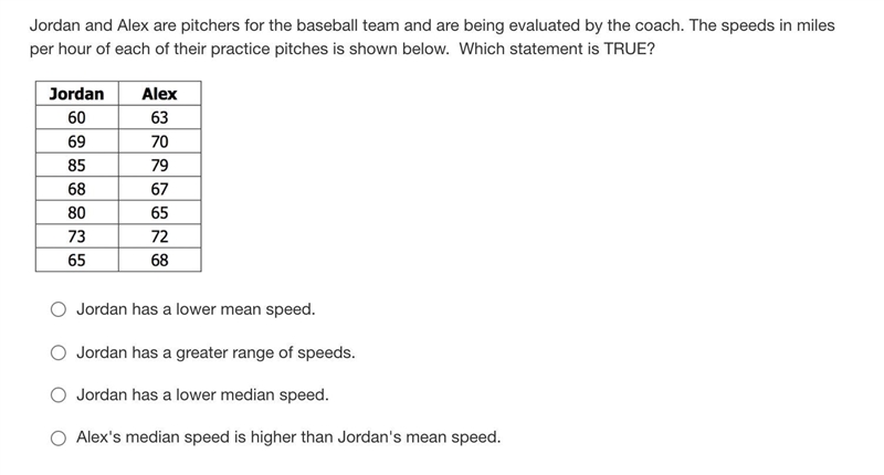 Jordan and Alex are pitchers for baseball team and are being evaluated by the coach-example-1