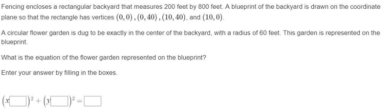 What is the equation of the flower garden represented on the blueprint?-example-1