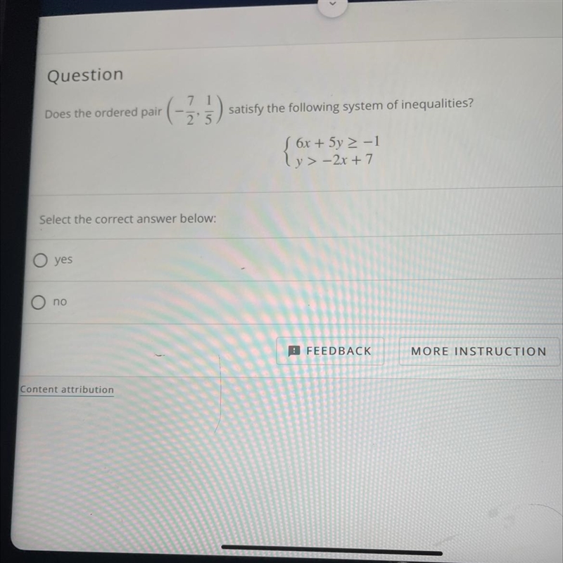 Does the ordered pair satisfy the following system of inequalities-example-1