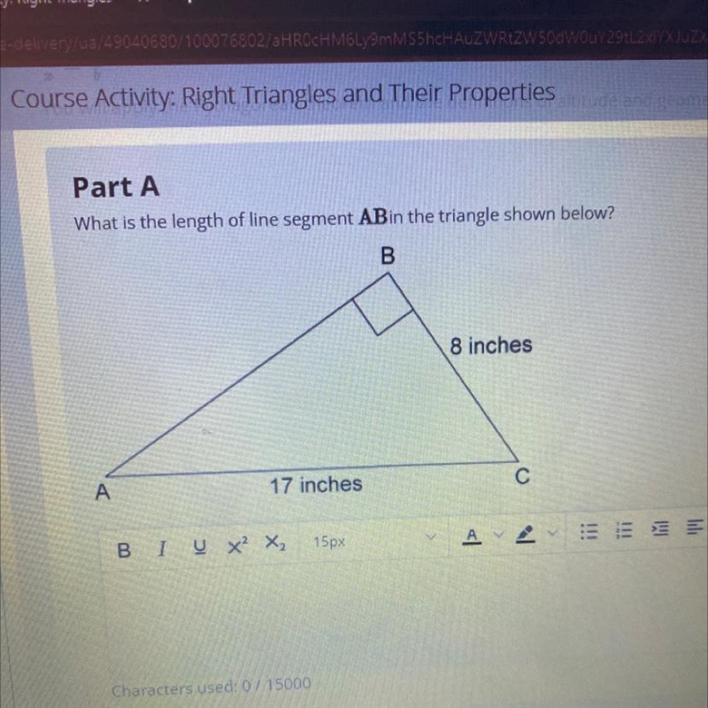 What is the length of segment AB in the triangle shown below?-example-1