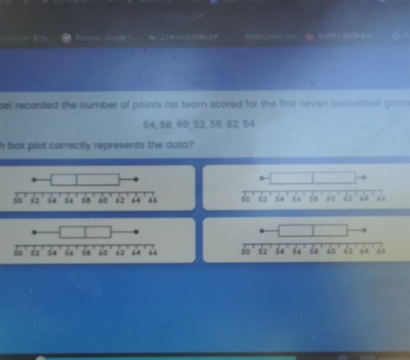 Michael recorded the number of points his team scores for the first seven basketball-example-1