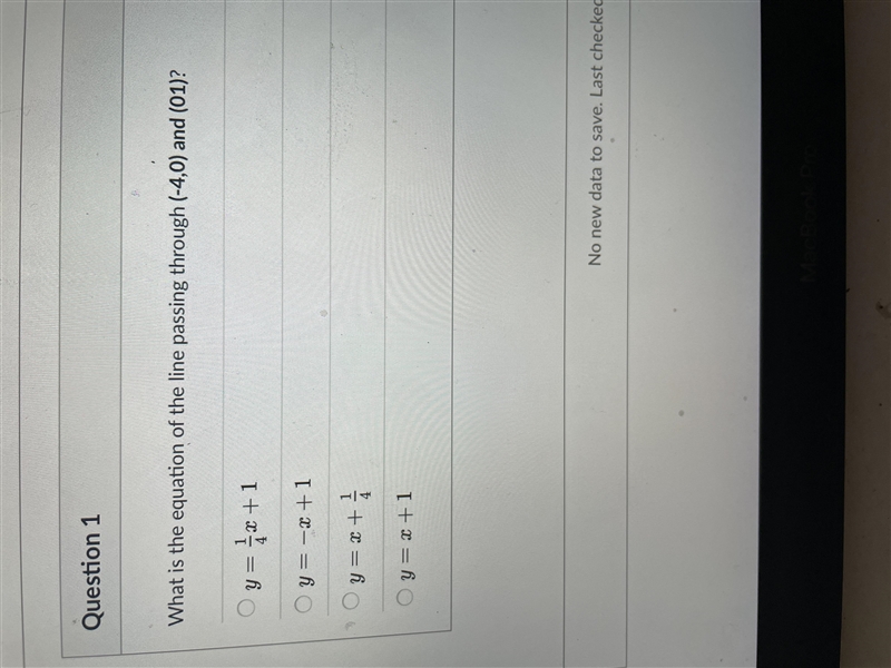 What is the equation of the line passing through (-4,0) and (01)-example-1