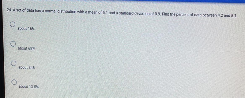 A set of data has a normal distribution with a mean of 5.1-example-1