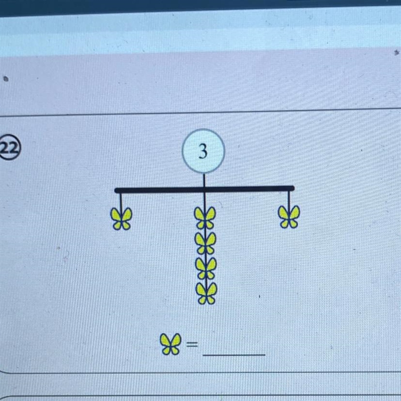 Please help explain! you have to get the butterfly’s to add up like a balanced scale-example-1