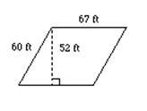 Find the area of the parallelogram A.) 3,302 ft2 B.) 3,484 ft2 C.) 3,752 ft2 D.) 4,020 ft-example-1