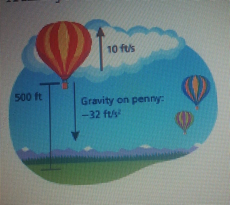 a family is 500 feet above the ground in a basket of a hot-air balloon and asending-example-1