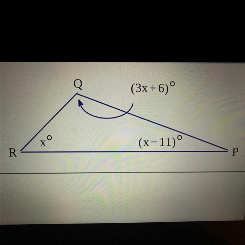 Can you help me find the angles of x°, R, Q, and P?-example-1