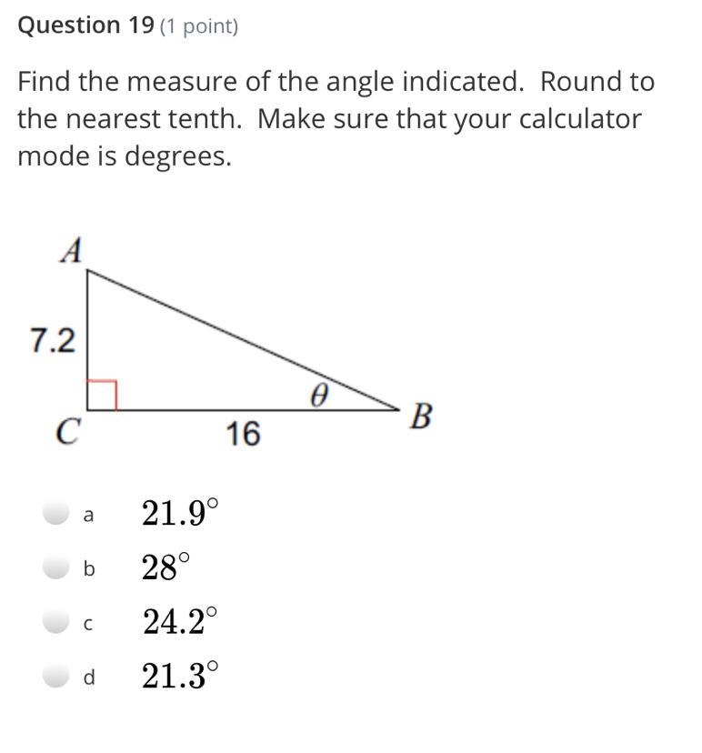 Find the measure of the angle indicated. Round to the nearest tenth. Make sure that-example-1