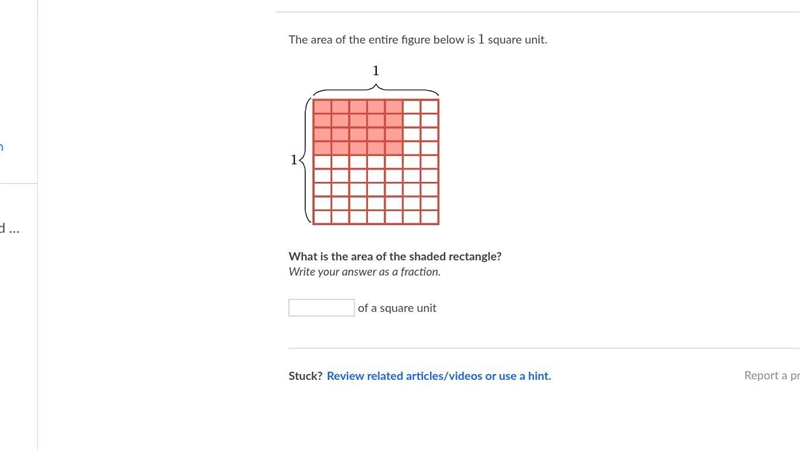 The area of the entire figure below is 111 square unit.The area of the entire figure-example-1