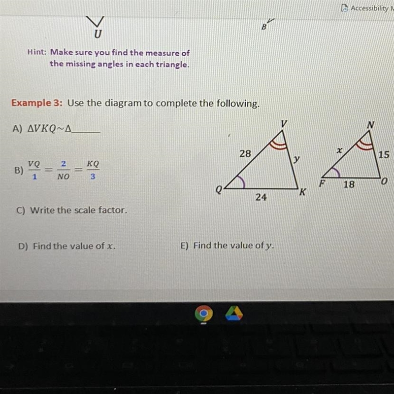 Complete example 3B on page 2 of your notes by arranging the segments in order-example-1