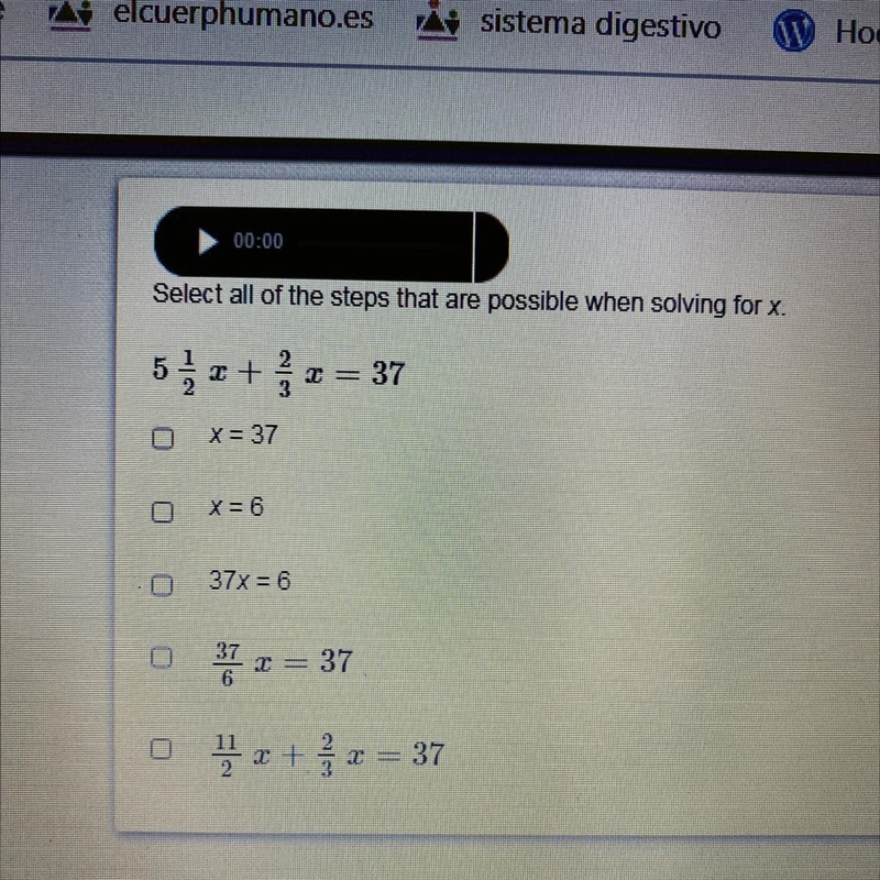 Select all of the steps that are possible when solving for X-example-1