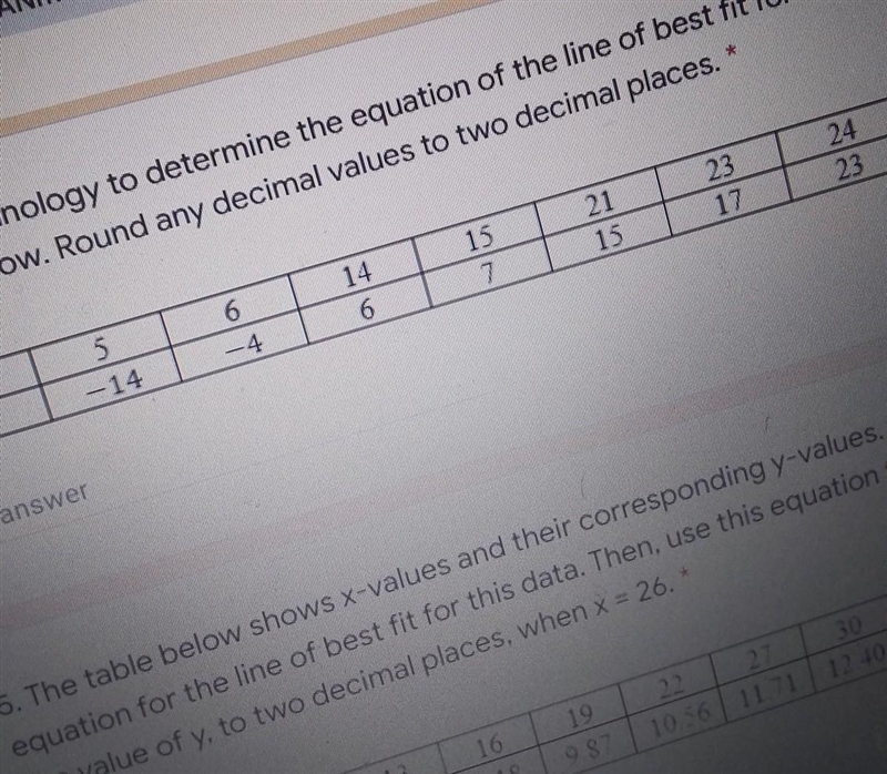 4. Use technology to determine the equation of the line of best fit for the table-example-1