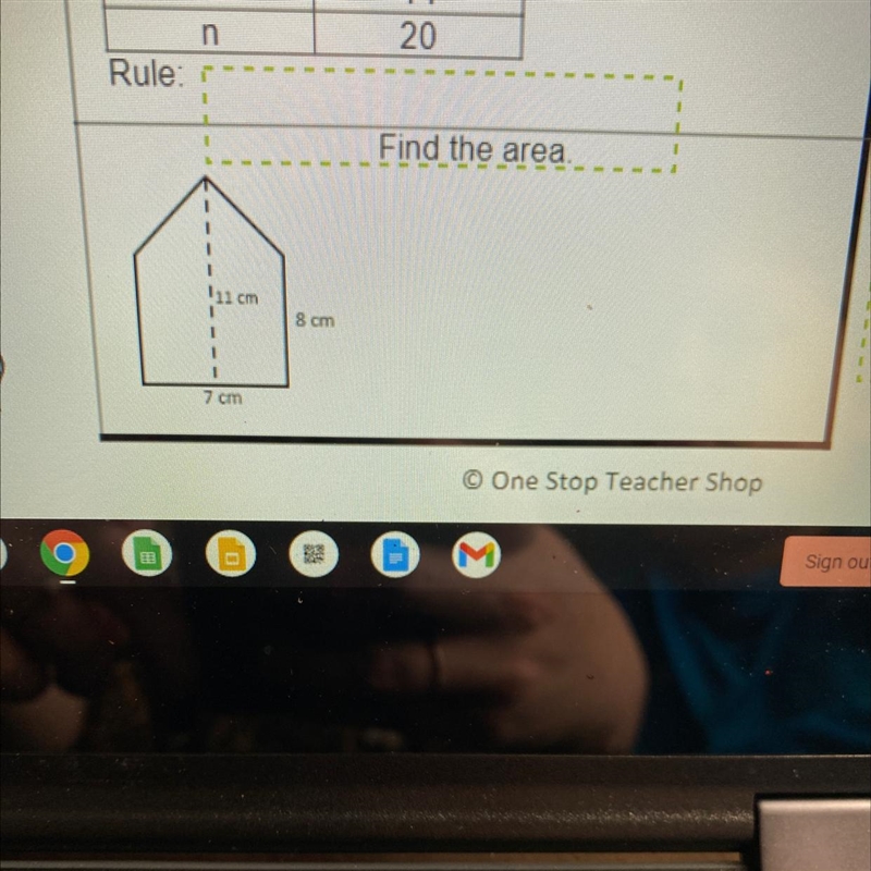 I need help finding the area of the pentagon please.-example-1